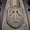 Temple logo on a door